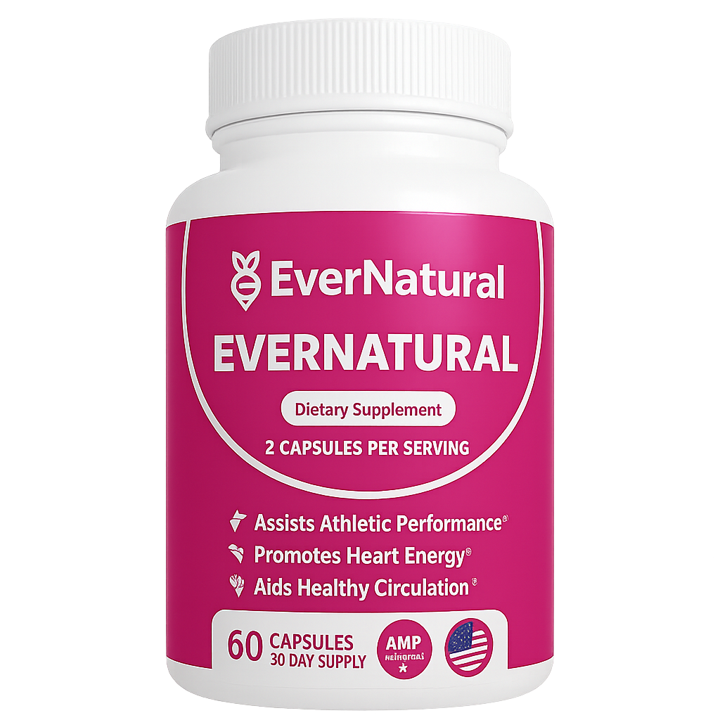 EverNatural HeartFlow™ – Cápsulas de Remolacha 1300 mg para Apoyo Cardiovascular, Circulación y Energía Natural*